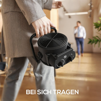 Heizlüfter, 3 Modi, Thermostat, Überhitzungsschutz, Schwarz
