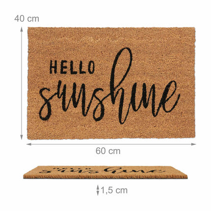 Hello Sunshine door mat in coconut