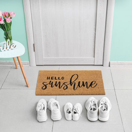 Hello Sunshine door mat in coconut