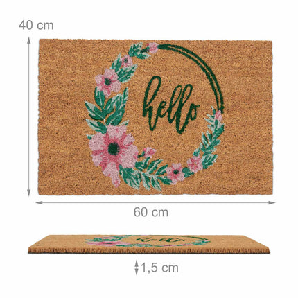 Hello coconut door mat