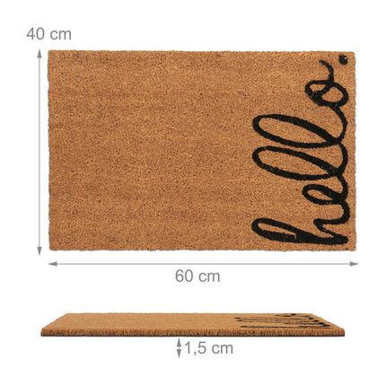 Hello coconut door mat