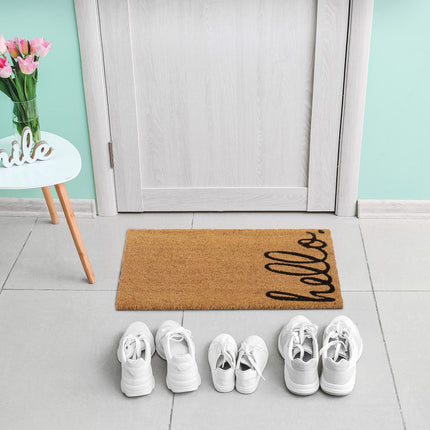 Hello coconut door mat
