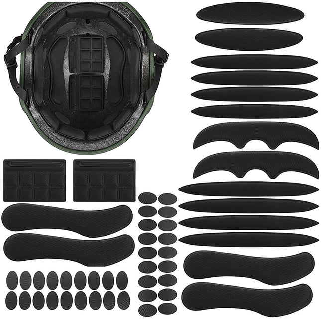 Helmet Inserts 54 Pcs - EVA Foam, Self-Adhesive, Velcro