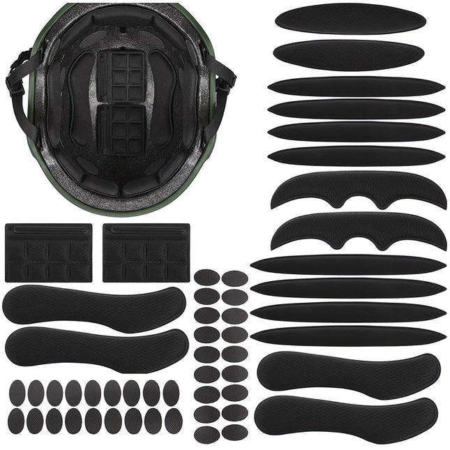 Helmet Inserts 54 Pcs - EVA Foam, Self-Adhesive, Velcro