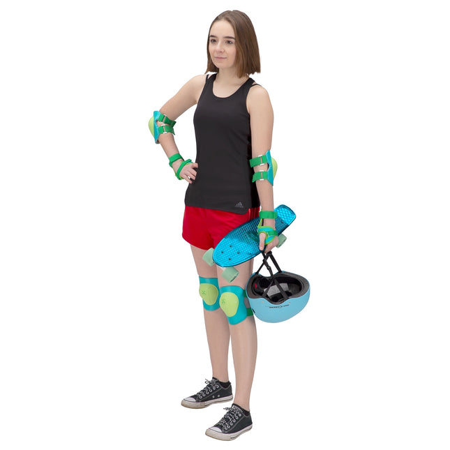 Helmet Size S, Green-Azure, Protective Set