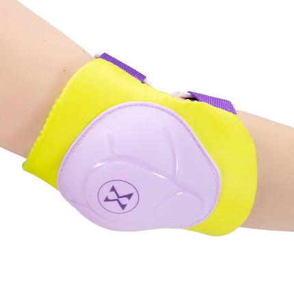 Helmet and Pads Set, Size M, Purple-Lime