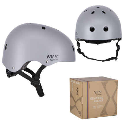 Helmet with Protectors Set, Gray, Size M
