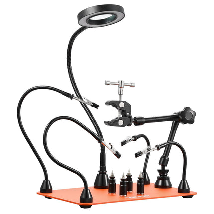 Helping Hands Soldering Station – 3X LED Magnifier, 4 PCB Holders