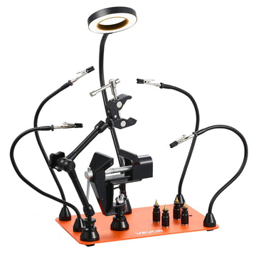 Helping Hands Soldering Station – 4 Arms, 3X LED Magnifier
