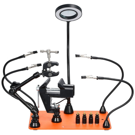 Helping Hands Soldering Station – 4 Arms, 3X LED Magnifier