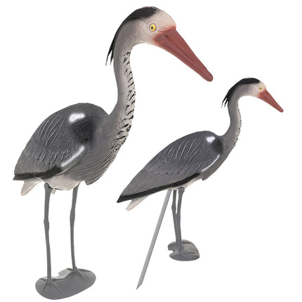 Heron Garden Figurine, 66 cm Gray PE, Stake-Mounted