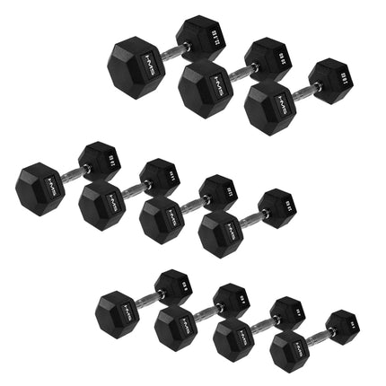 Hex Dumbbell 32.5 kg – Rubber-Coated, Anti-Roll Design