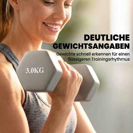 Hex Dumbbell Set with Wood Rack – 1kg, 3kg, 5kg Weights