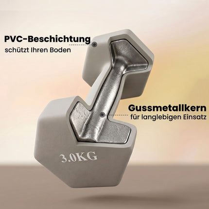 Hex Dumbbell Set with Wood Rack – 1kg, 3kg, 5kg Weights