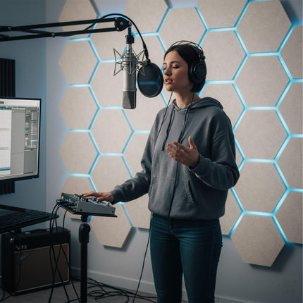 Hexagon Acoustic Panels, Self-Adhesive, Noise-Reducing