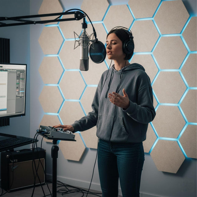 Hexagon Acoustic Panels, Self-Adhesive, Noise Reduction
