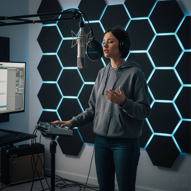 Hexagon Acoustic Panels, Self-Adhesive, Noise Reduction