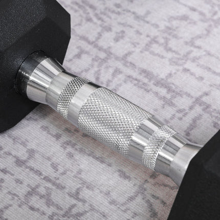 Hexagon Dumbbells Set, 2x4 kg, cast iron, knurled handles
