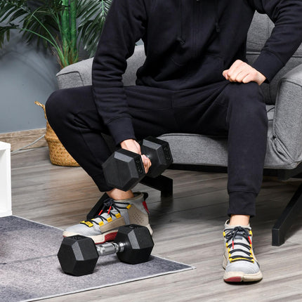 8 kg Hexagon Dumbbells Set, cast iron, knurled grips