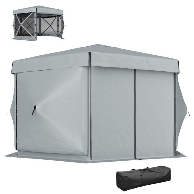 Hexagonal pop-up gazebo, 3.6x3m, UV30+ waterproof tent