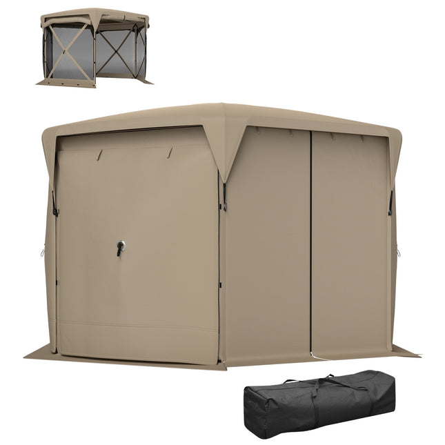 Hexagonal pop-up pavilion 3.5x3m, UV30+ waterproof garden tent