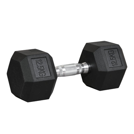 Hexagon dumbbell with knurled handle - 12.5 kg cast iron