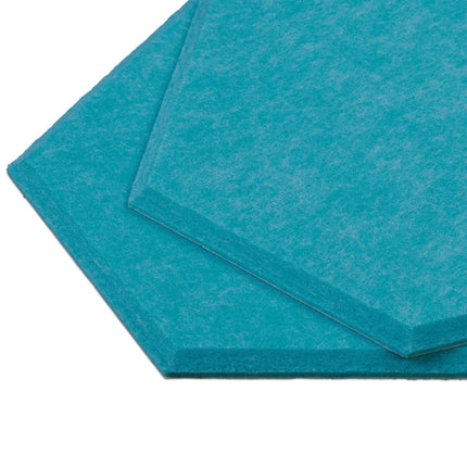 Hexagons of blue felt for pin board - 6 pcs