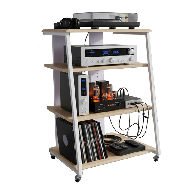 Hi-Fi Rack, 4 Shelves, Adjustable, Cable Organizer