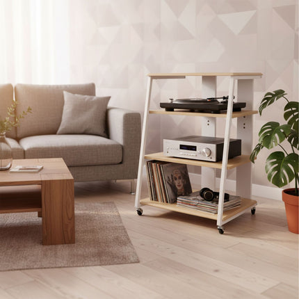 Hi-Fi Rack, 4 Shelves, Adjustable, Cable Organizer