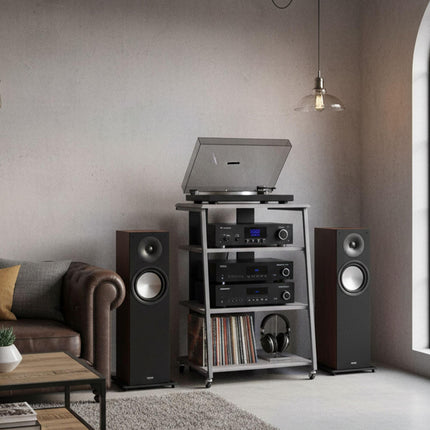 Hi-Fi Rack with 4 Adjustable Shelves and Cable Organizer