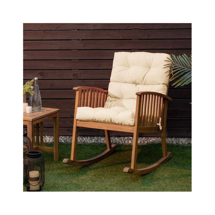 High Back Chair Cushion with 3-Position Adjustable Backrest, Beige, Waterproof