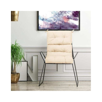 High Back Chair Cushion with 3-Position Adjustable Backrest, Beige, Waterproof