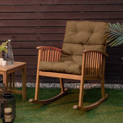 High Back Chair Cushion with 3-Position Adjustable Backrest, Brown, Waterproof