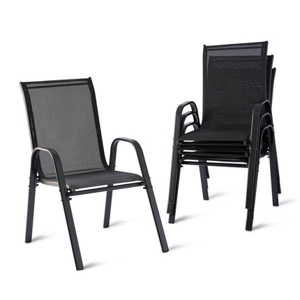 High-Back Stackable Garden Chairs, Breathable Fabric
