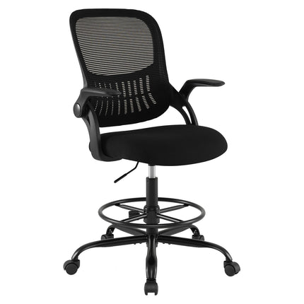 High Mesh Drafting Chair, Adjustable Footrest, Black