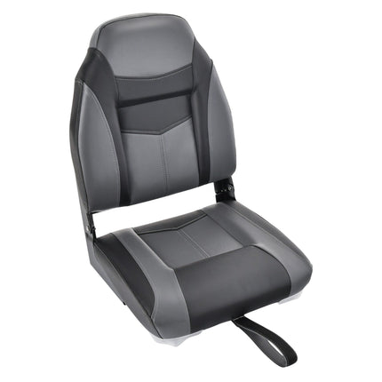 High-back boat seat with 10 cm thick sponge padding folding boat chair black