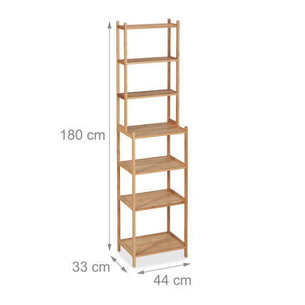 High bamboo bathroom shelf
