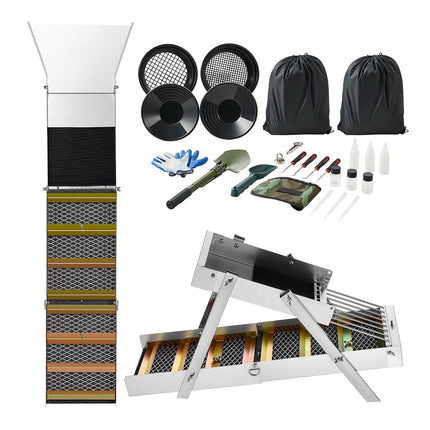 Highbanker Gold Panning Kit, 50 In Folding Sluice, 26-Piece