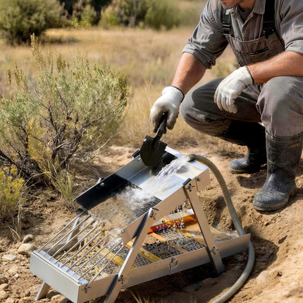 Highbanker Gold Sluice Box 1270 mm, Folding Aluminum Kit