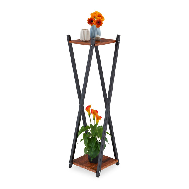 High floral pedestal with 2 shelves