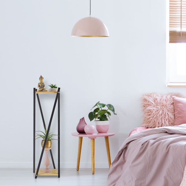 High floral pedestal with 2 shelves