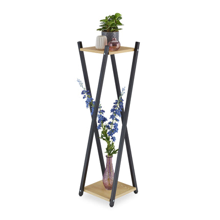 High floral pedestal with 2 shelves
