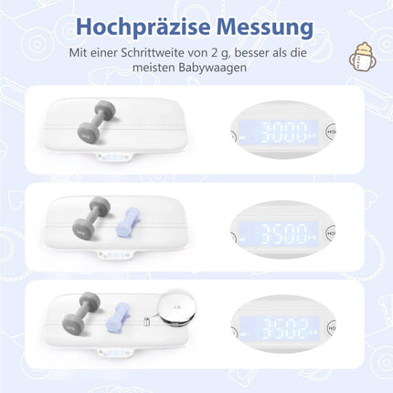 High-precision scale for babies and pets with intelligent APP control, hold and tare function, white