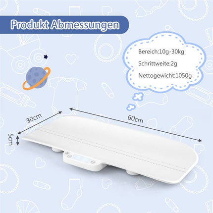 High-precision scale for babies and pets with intelligent APP control, hold and tare function, white