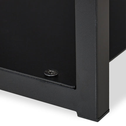 High wood shelf with back panel