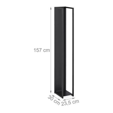 High wood shelf with back panel