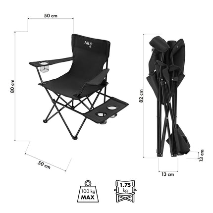 Hiking Chair, Foldable, Lightweight, Black