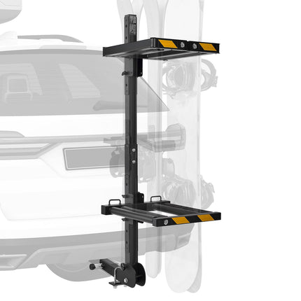 Hitch-Mounted Ski and Snowboard Rack, 2-Inch, Lockable, Holds 6 Skis