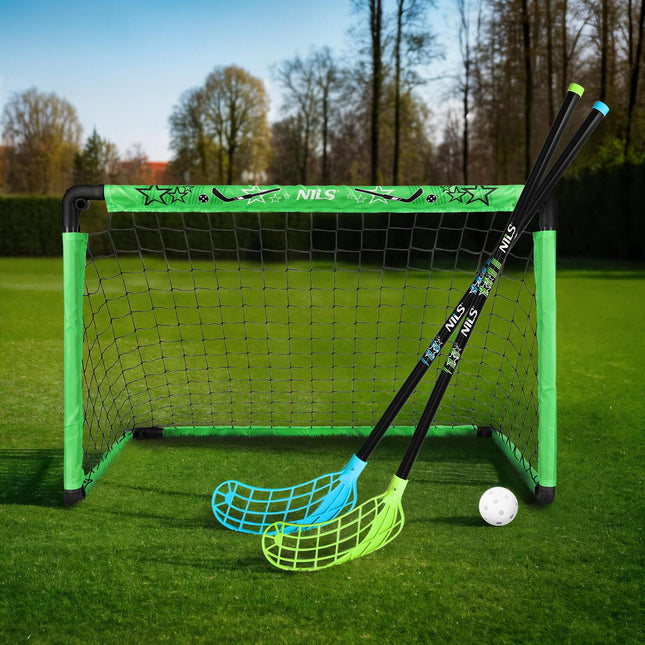 Hockey Set with 2 Goals, 2 Sticks, and Ball
