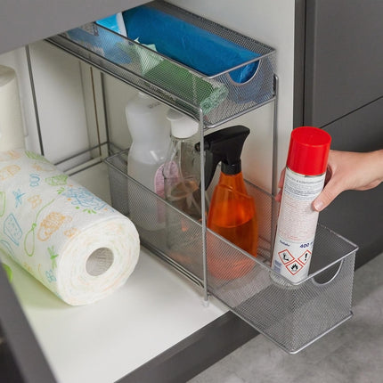 Holder for kitchen cabinets in metal